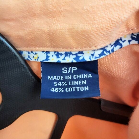 Tommy Bahama Squarely There Camp Shirt Linen Blend Light Tangerine Men's Small - Picture 5 of 7